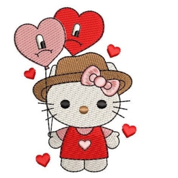 Bad bunny x Hello kitty embroidered crew neck sweater - Picture 6 of 6